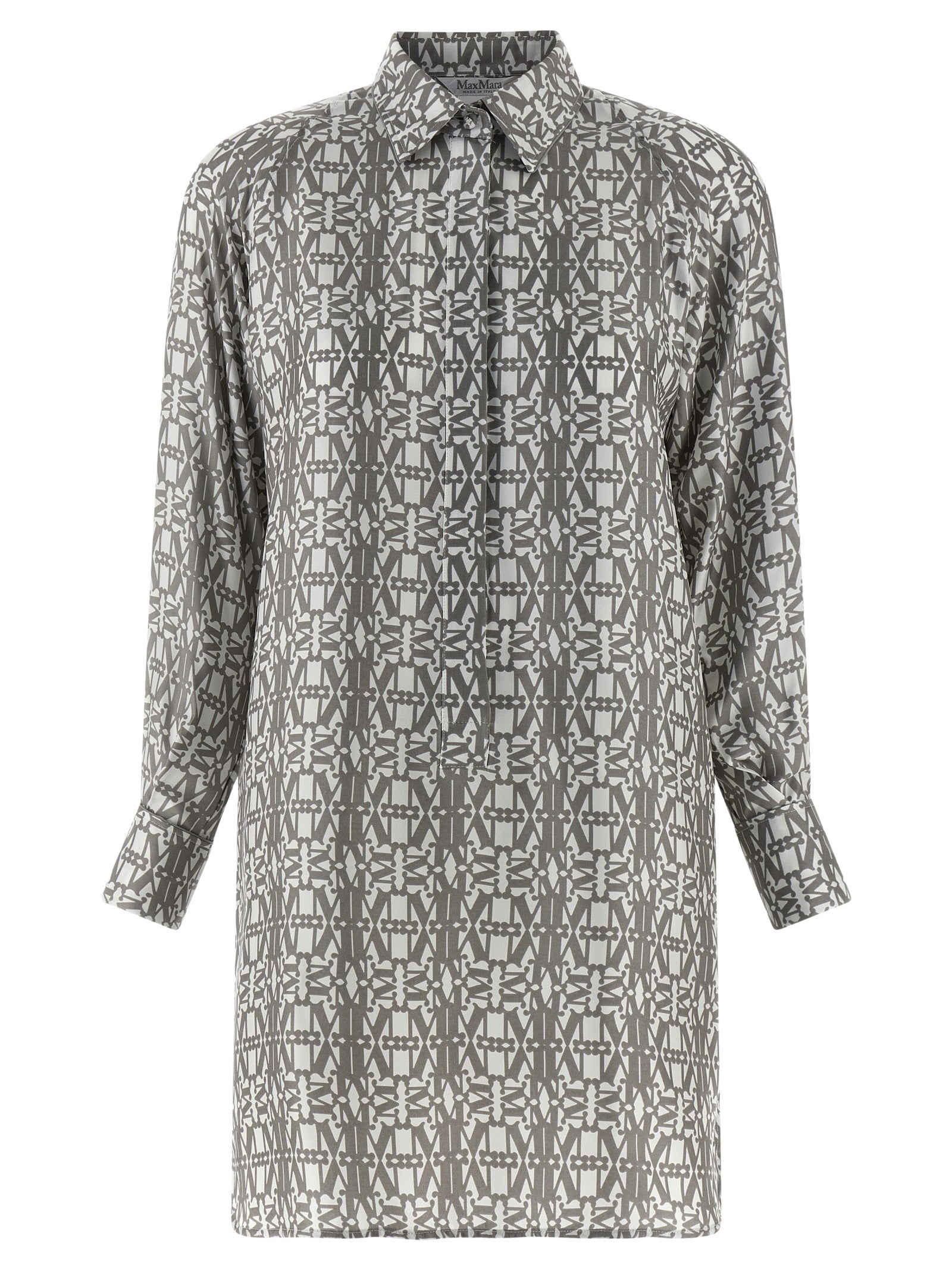 Max Mara Gray Silk Short Dress