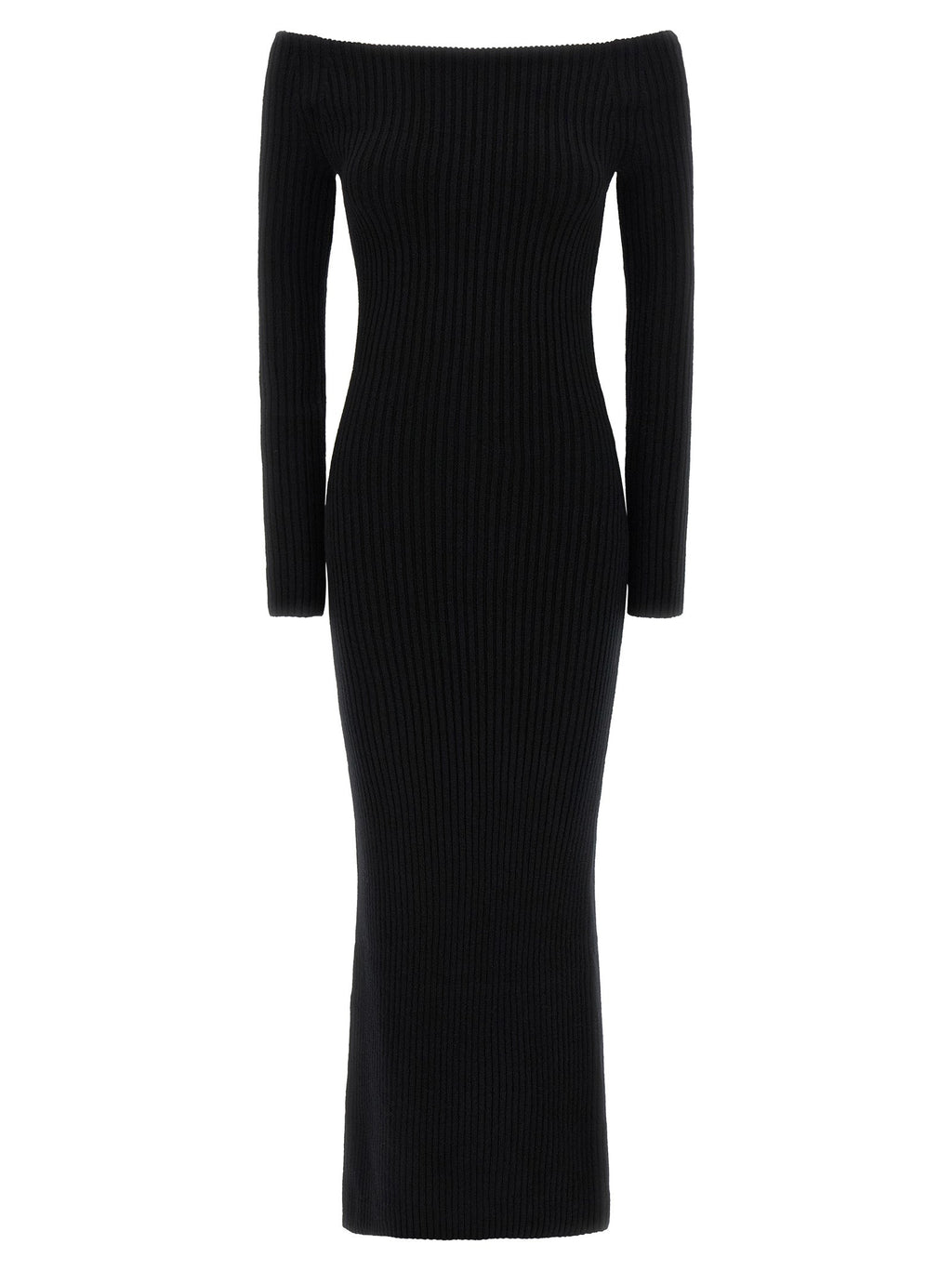 Max Mara Black Wool Long Dress