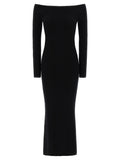 Max Mara Black Wool Long Dress