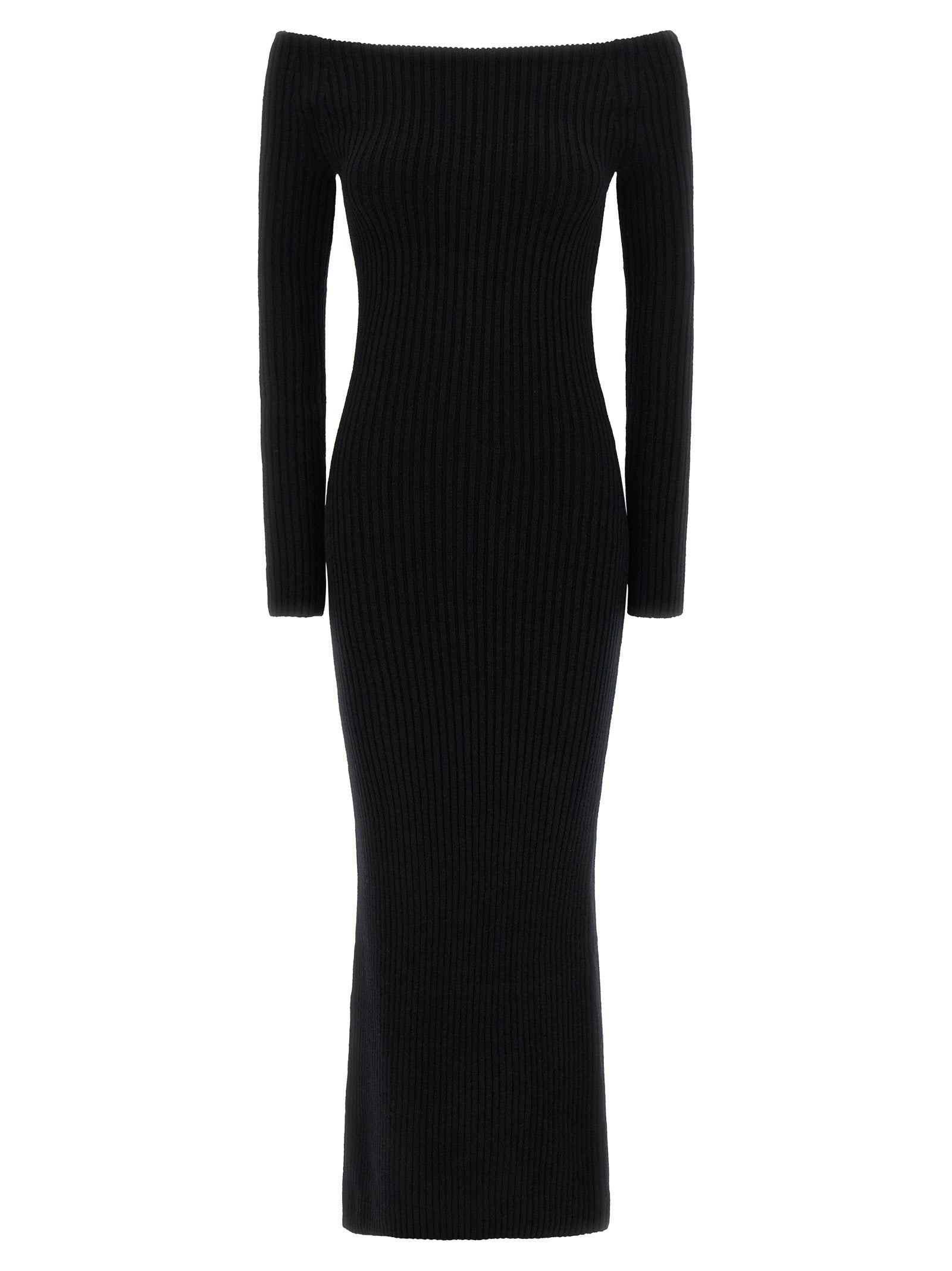 Max Mara Black Wool Long Dress