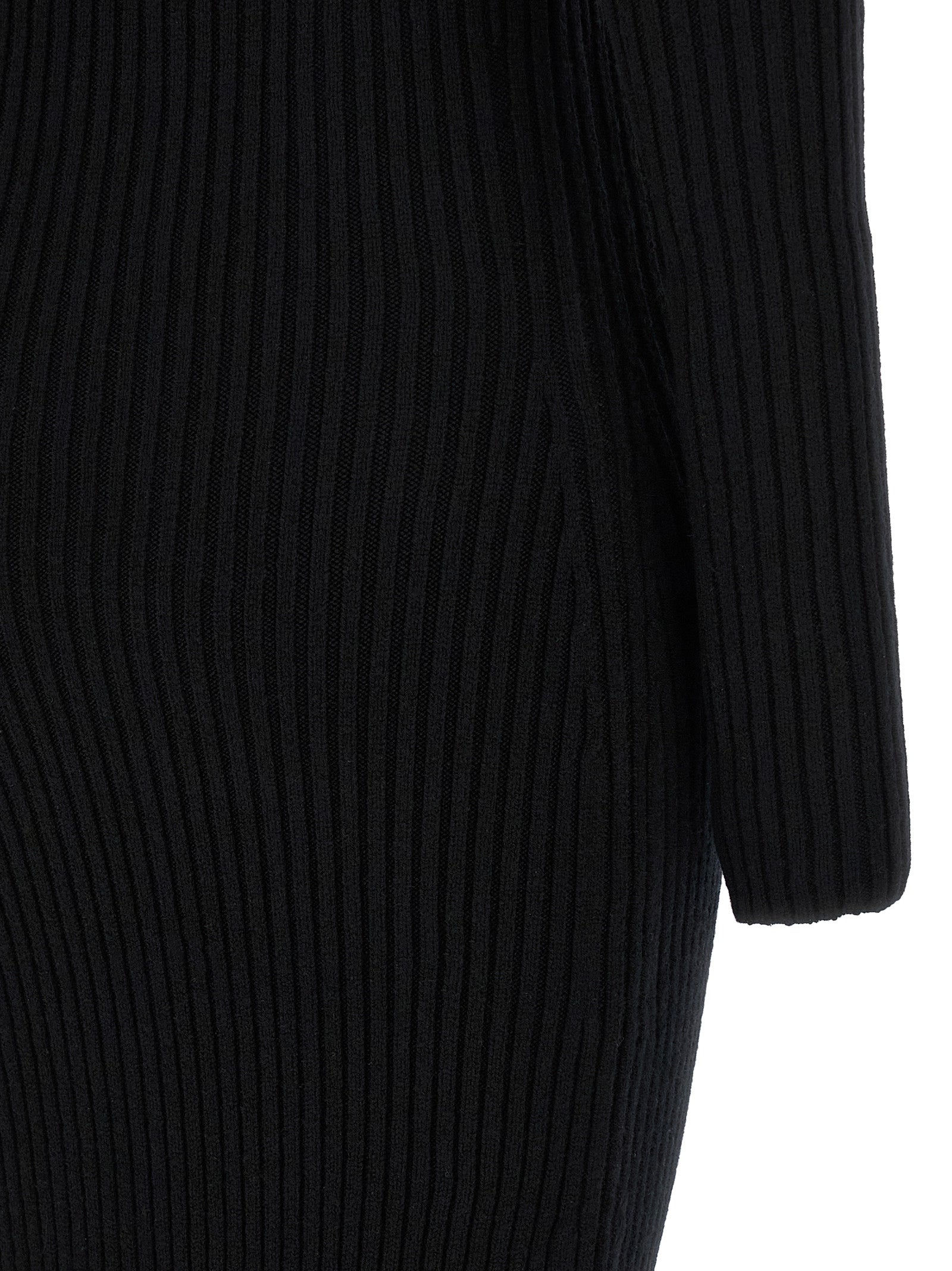 Max Mara Black Wool Long Dress