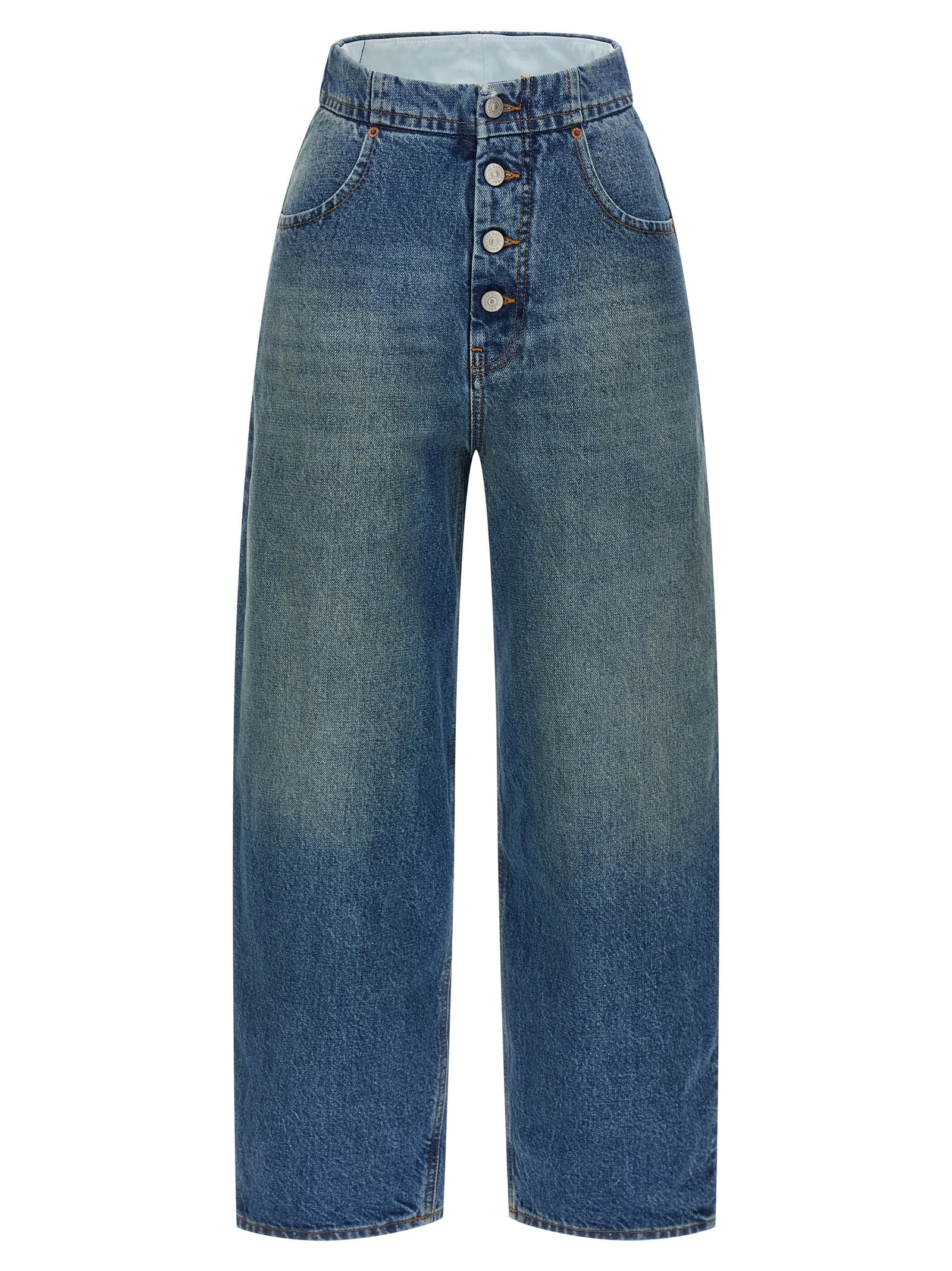 MM6 Maison Margiela Blue Cotton Straight-Leg Jeans