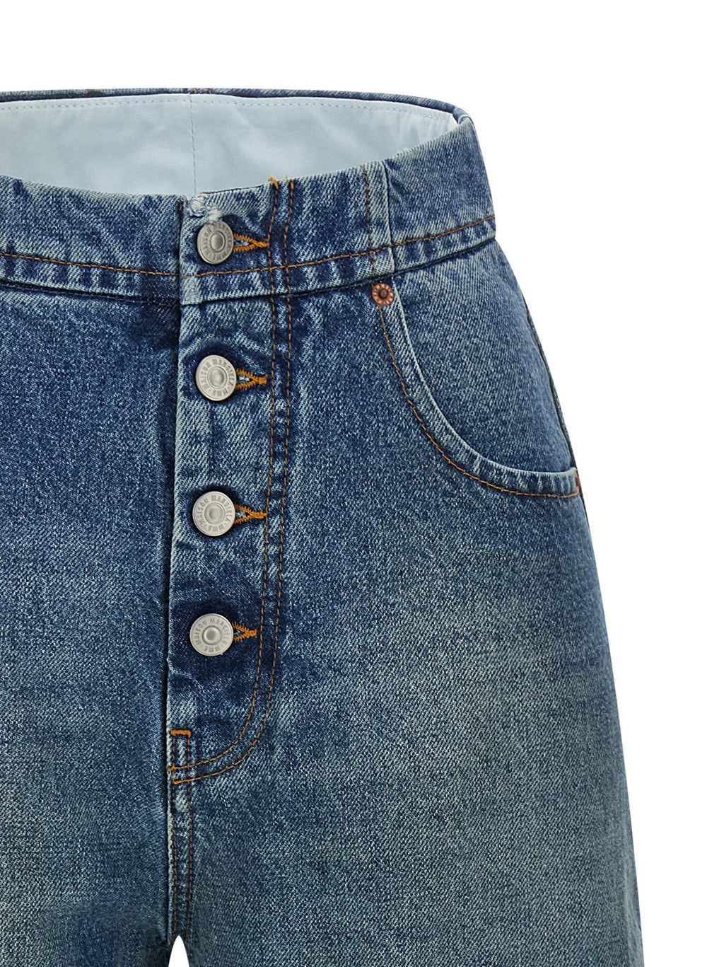 MM6 Maison Margiela Blue Cotton Straight-Leg Jeans