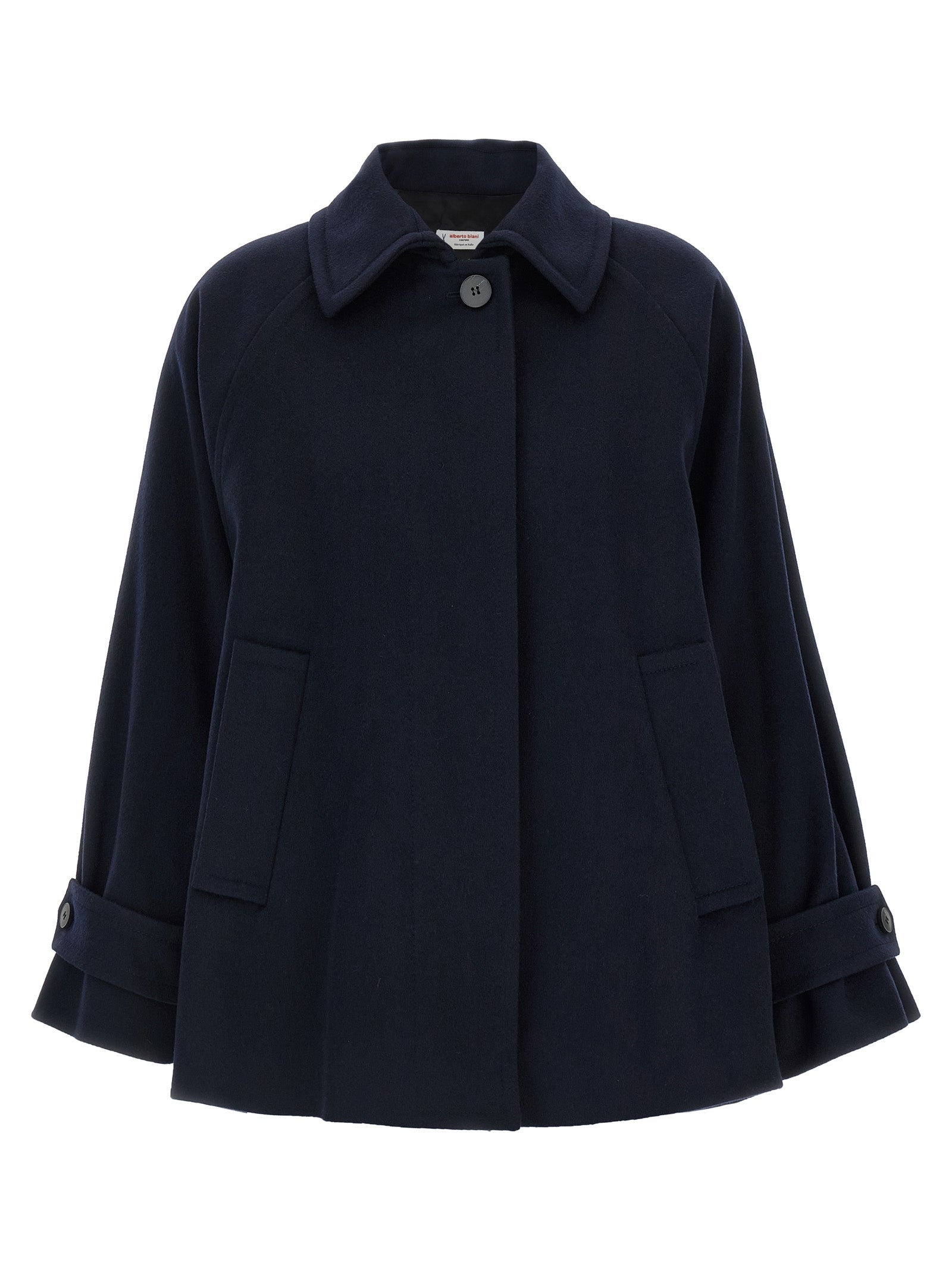Alberto Biani Blue Virgin Wool Coat