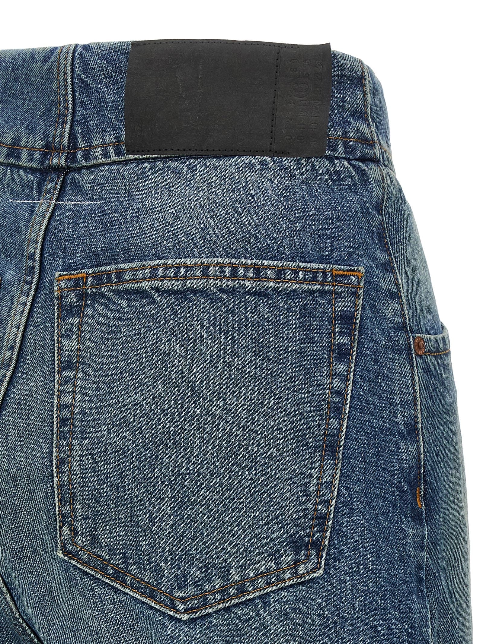 MM6 Maison Margiela Blue Cotton Straight-Leg Jeans