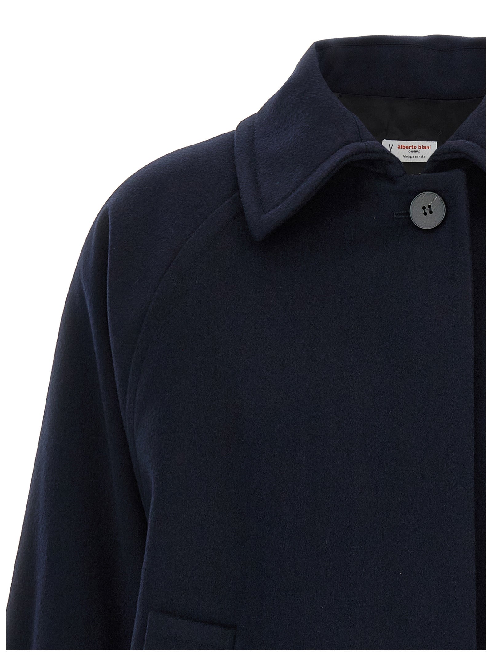 Alberto Biani Blue Virgin Wool Coat