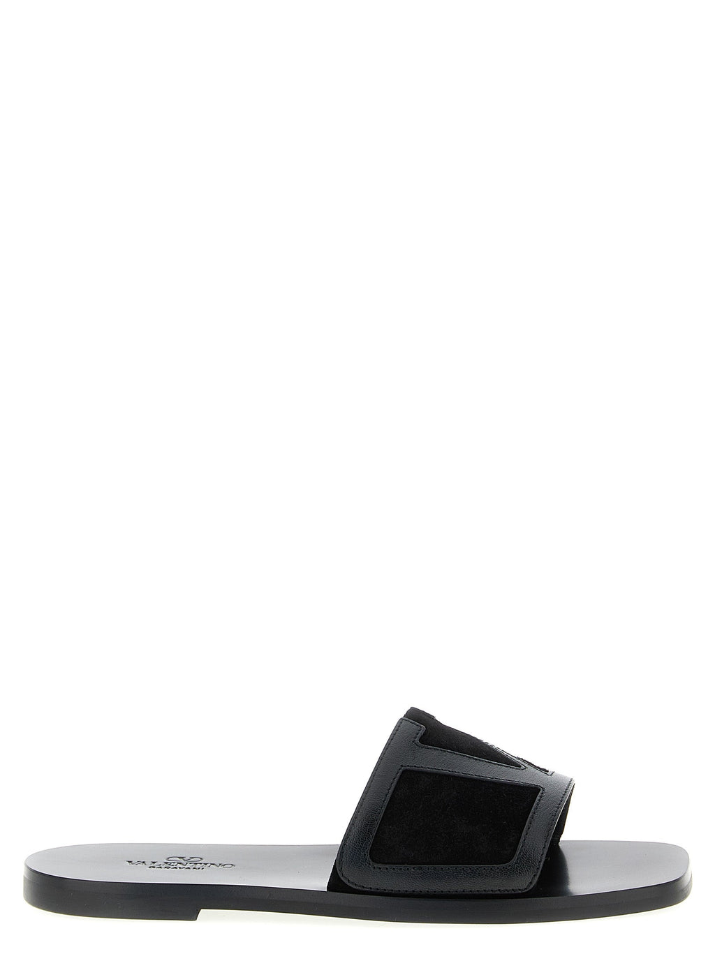 Valentino Garavani Black Calfskin Slides