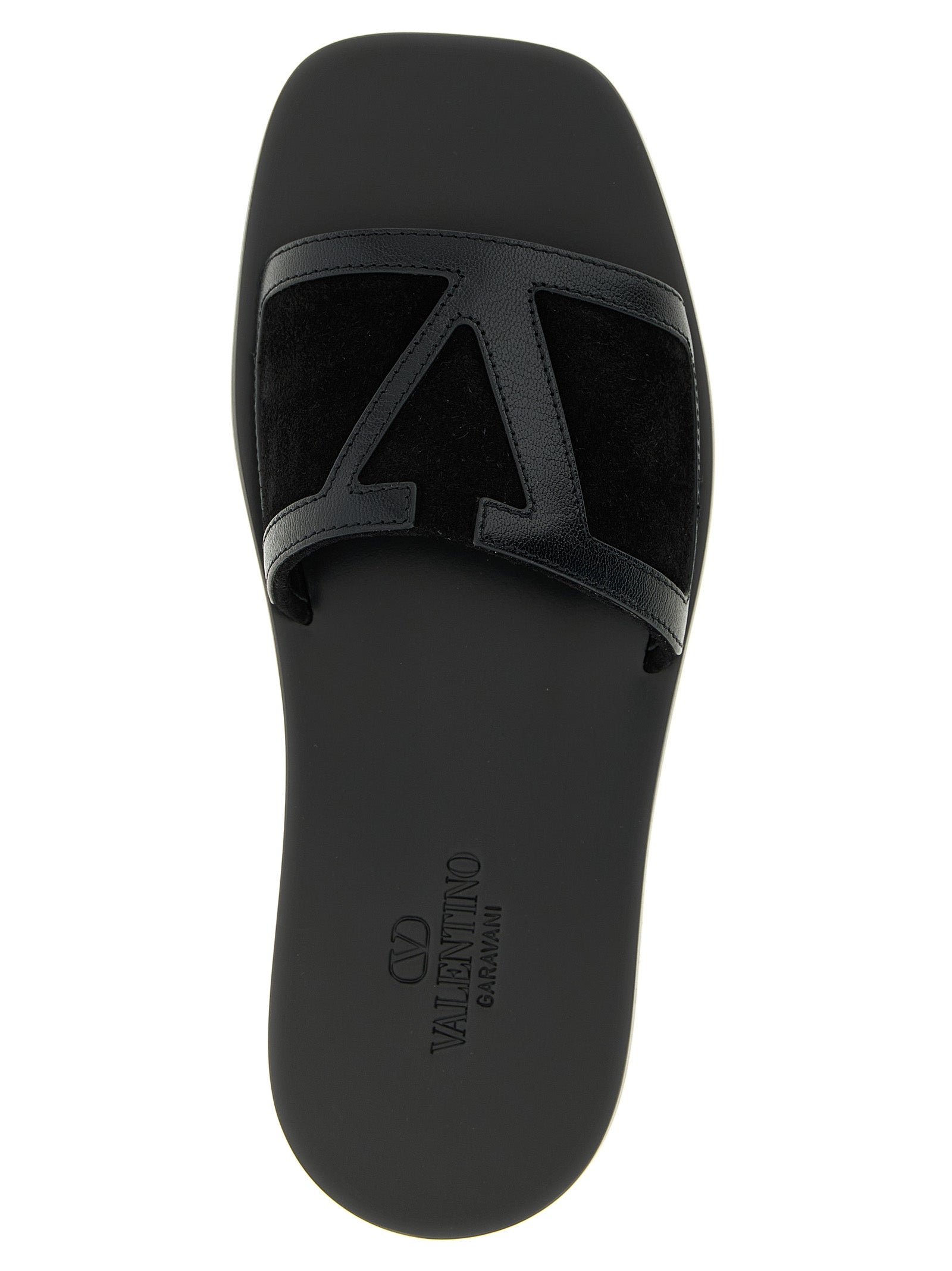 Valentino Garavani Black Calfskin Slides