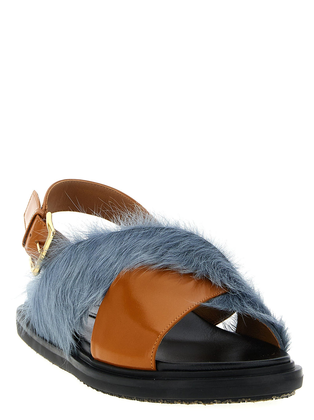 Marni Multicolor Lamb Leather Flat Sandals