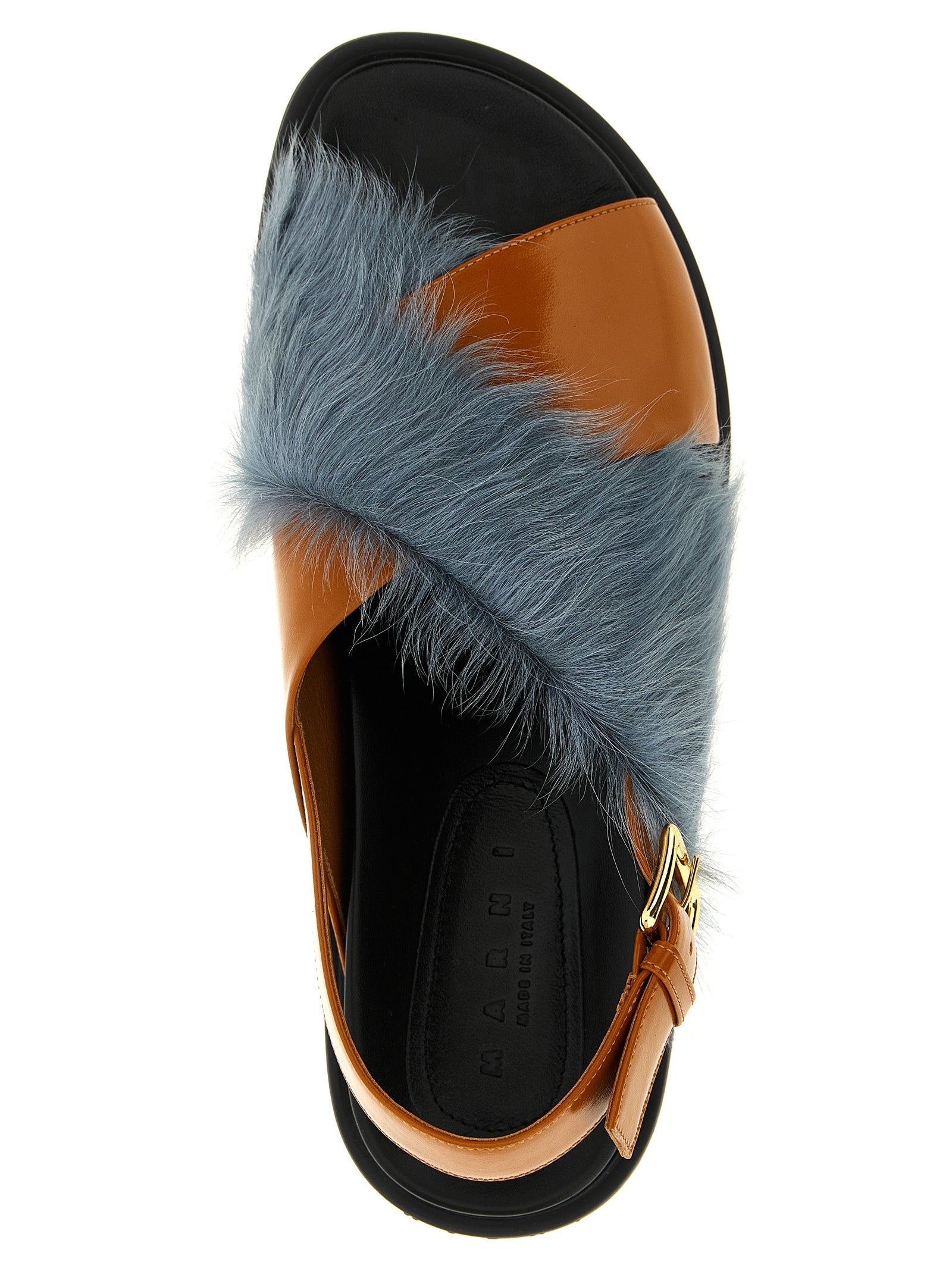 Marni Multicolor Lamb Leather Flat Sandals