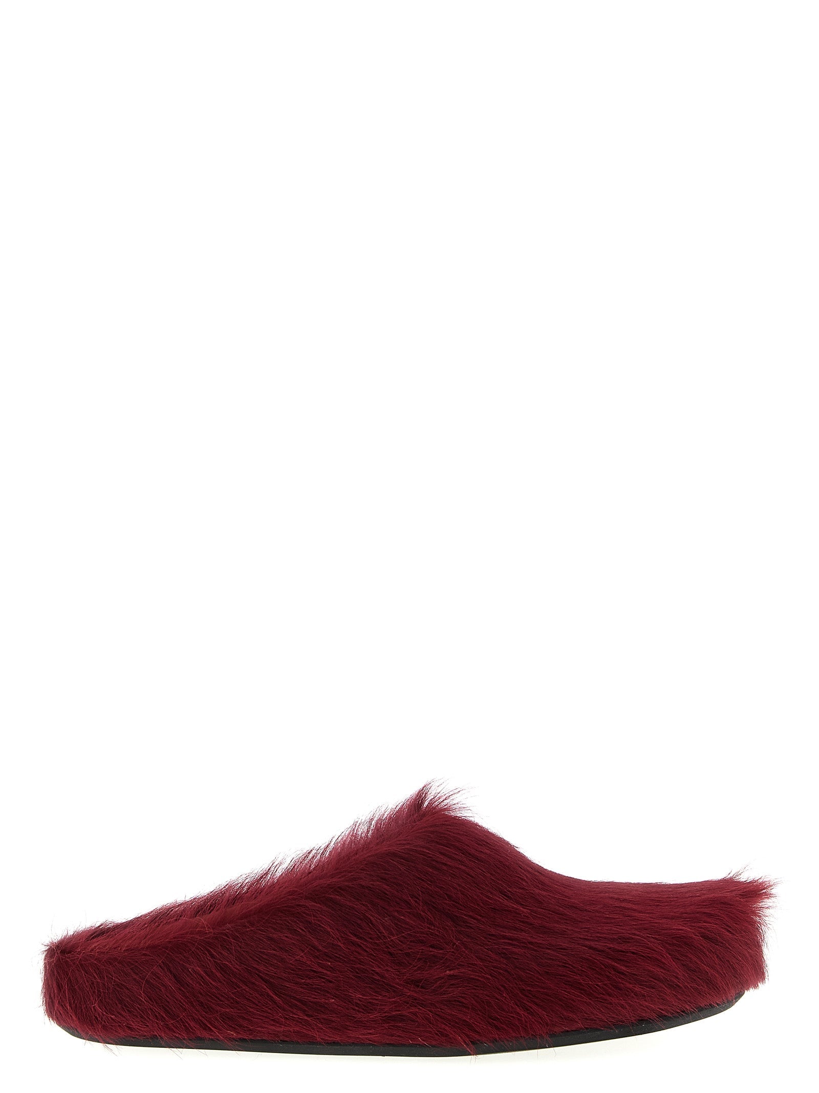 Marni Bordeaux Calfskin Clogs