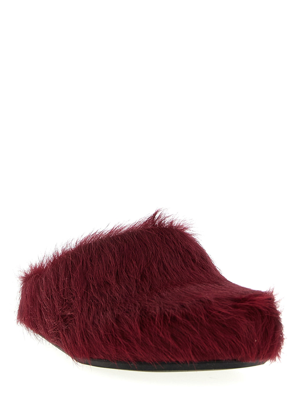 Marni Bordeaux Calfskin Clogs