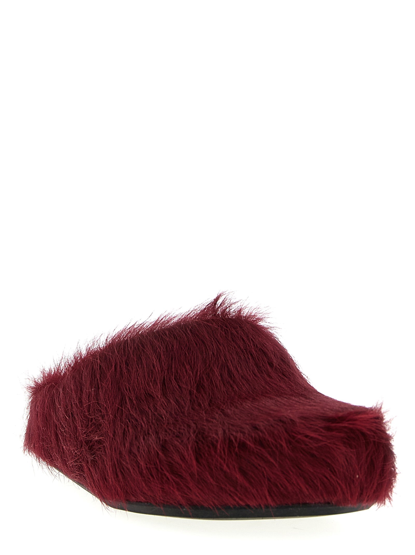 Marni Bordeaux Calfskin Clogs