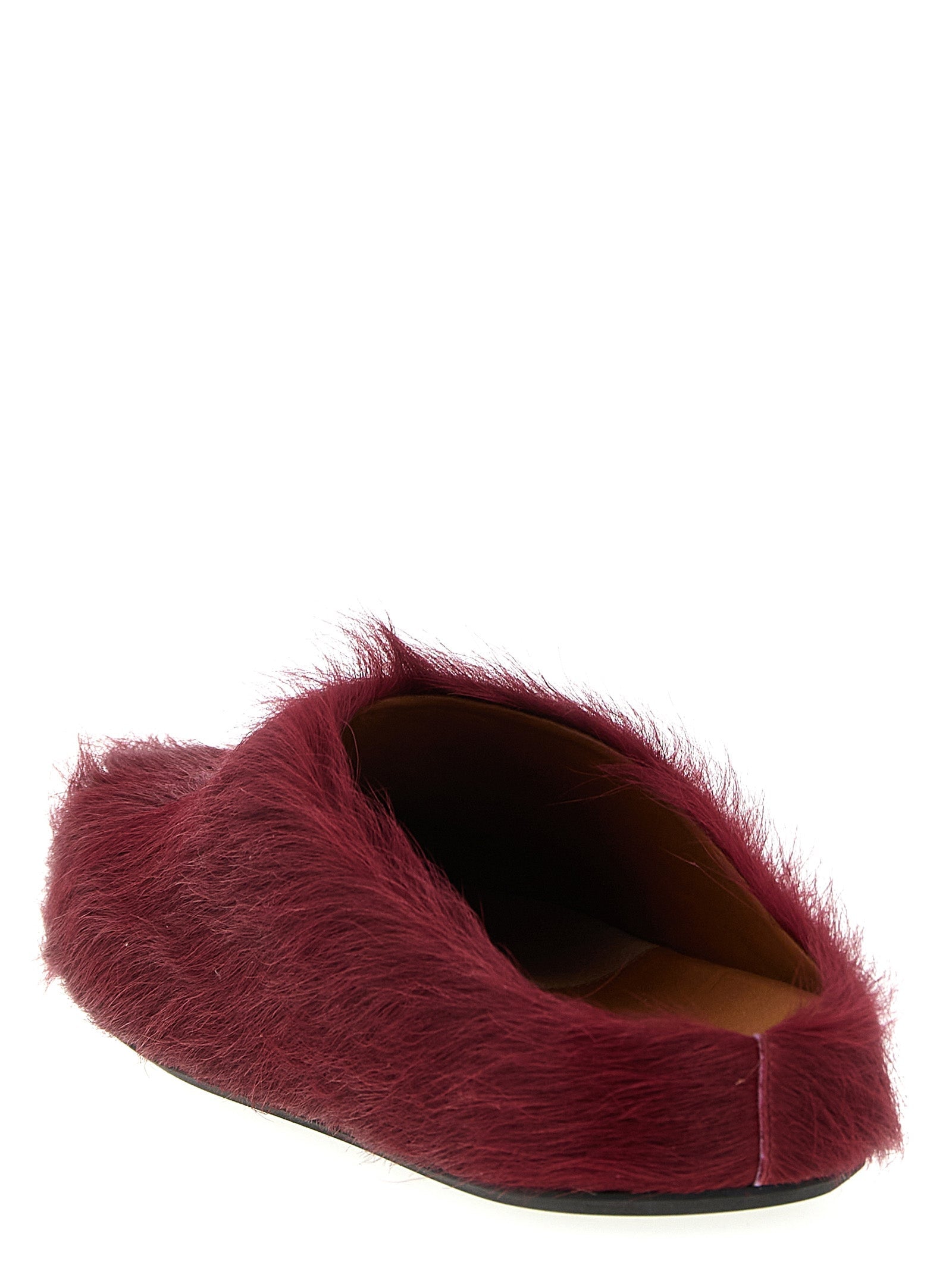 Marni Bordeaux Calfskin Clogs