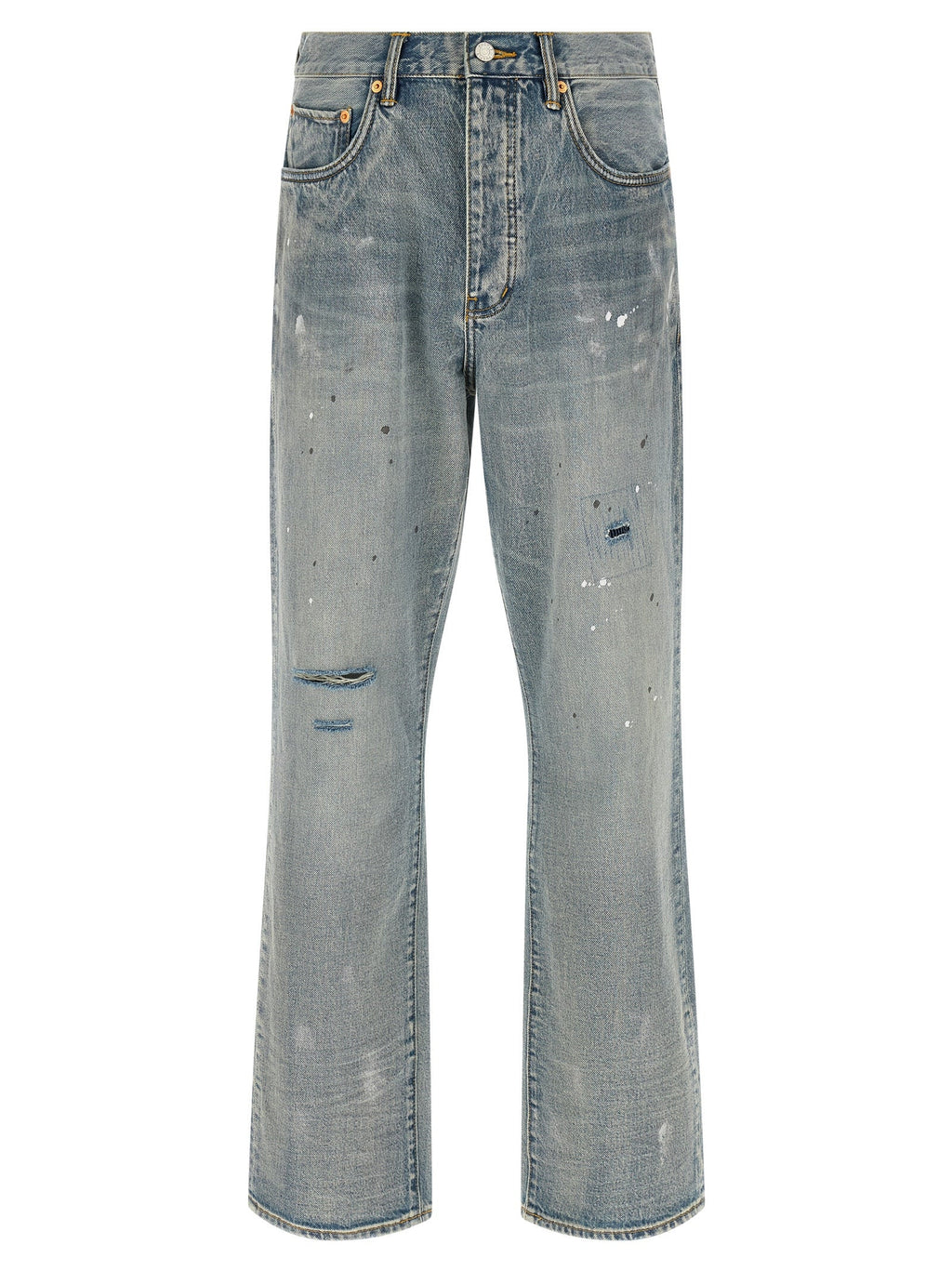 PURPLE Blue Cotton Straight-Leg Jeans