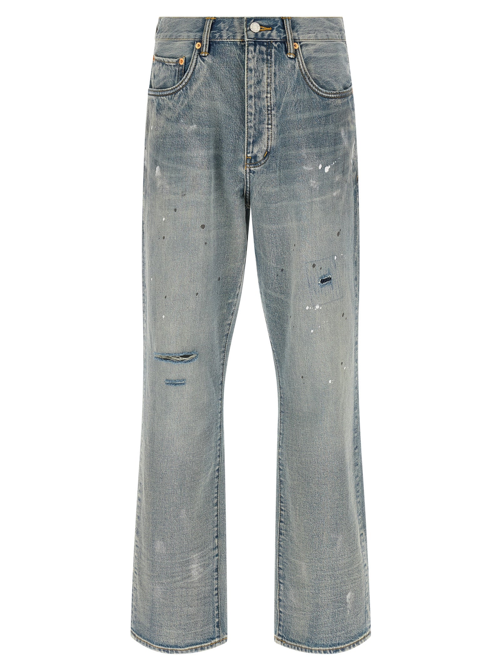 PURPLE Blue Cotton Straight-Leg Jeans