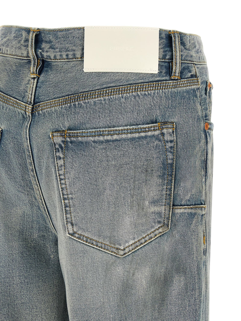 PURPLE Blue Cotton Straight-Leg Jeans