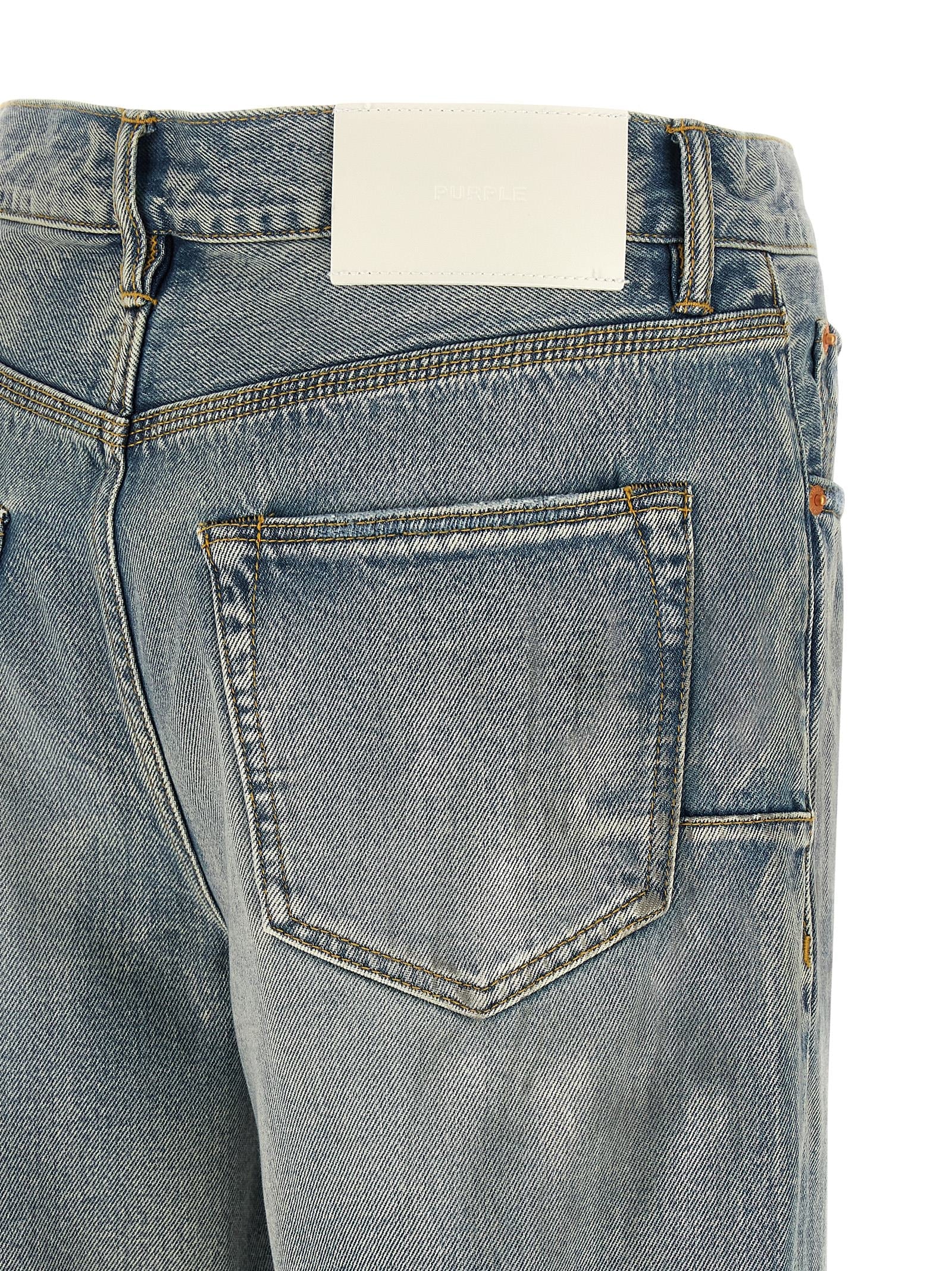 PURPLE Blue Cotton Straight-Leg Jeans