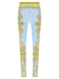 Versace Blue Nylon Leggings