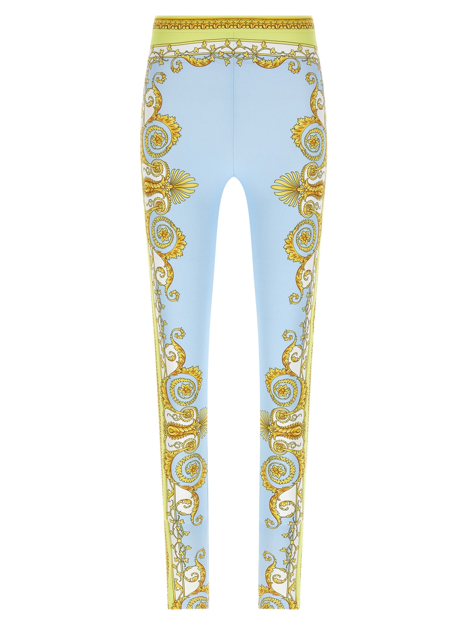 Versace Blue Nylon Leggings