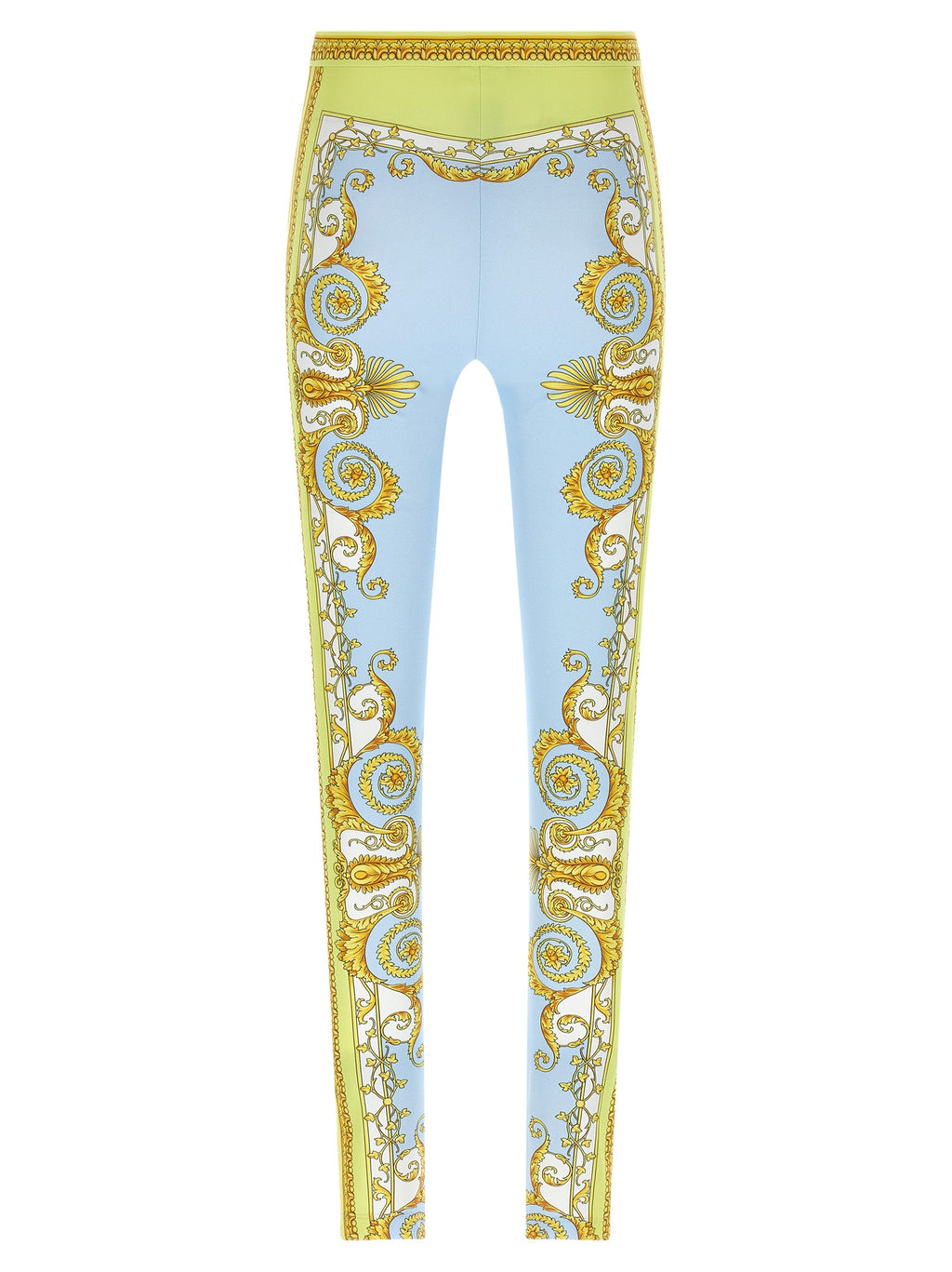Versace Blue Nylon Leggings
