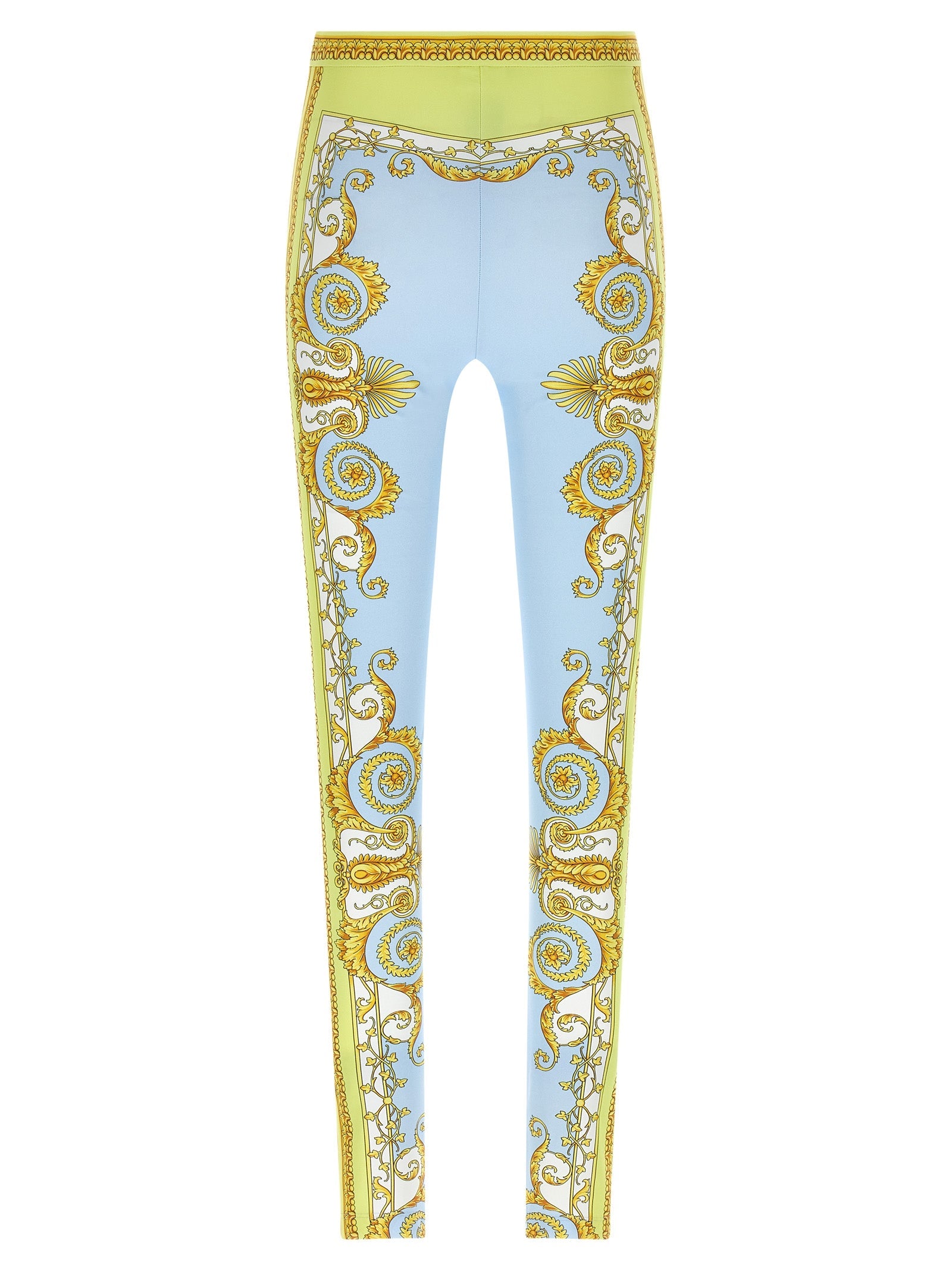 Versace Blue Nylon Leggings