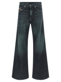 Diesel Blue Cotton Flared Jeans