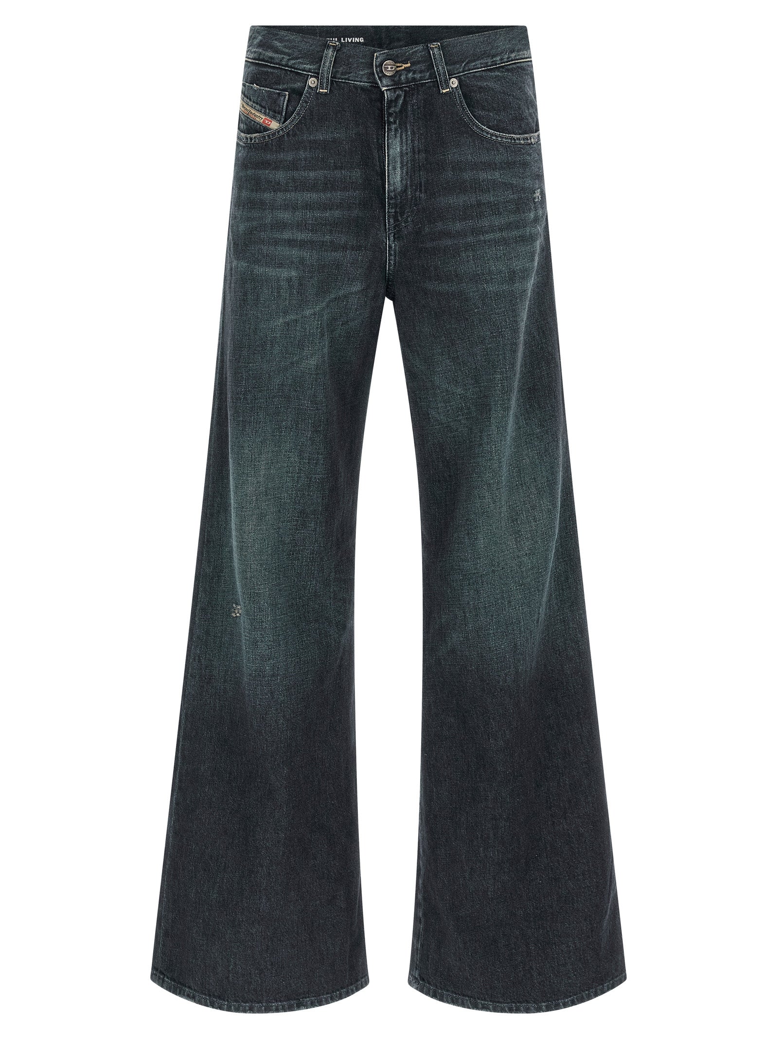 Diesel Blue Cotton Flared Jeans