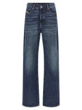 Diesel Blue Cotton Straight-Leg Jeans