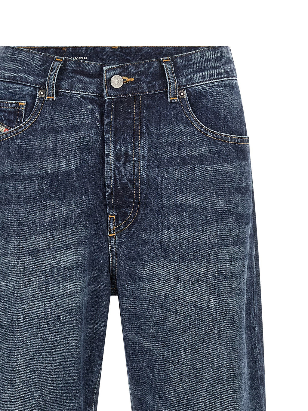 Diesel Blue Cotton Straight-Leg Jeans