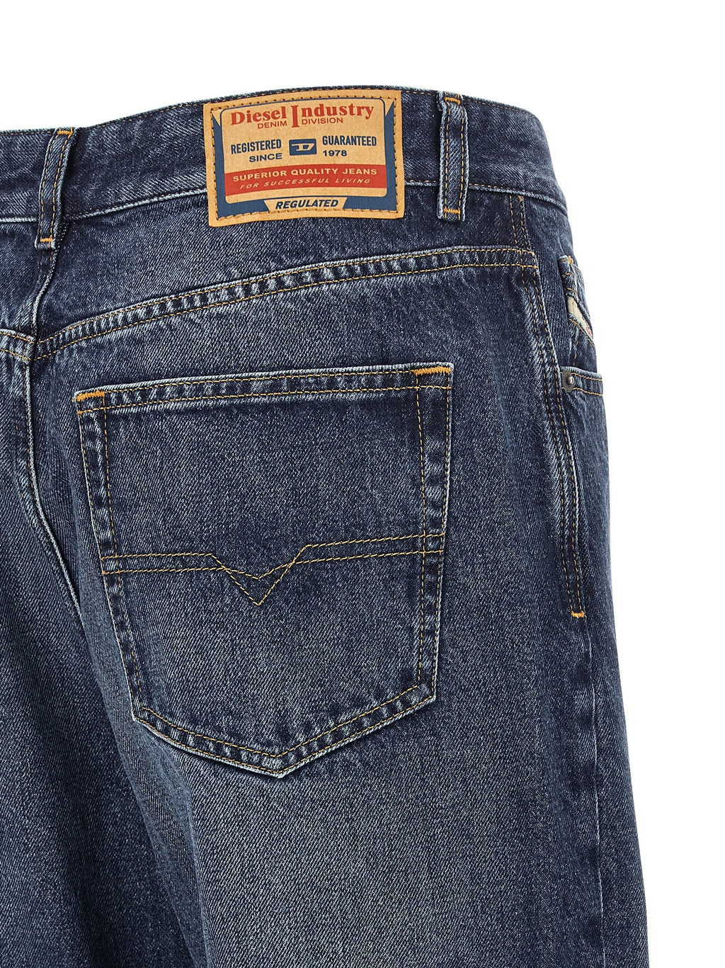 Diesel Blue Cotton Straight-Leg Jeans