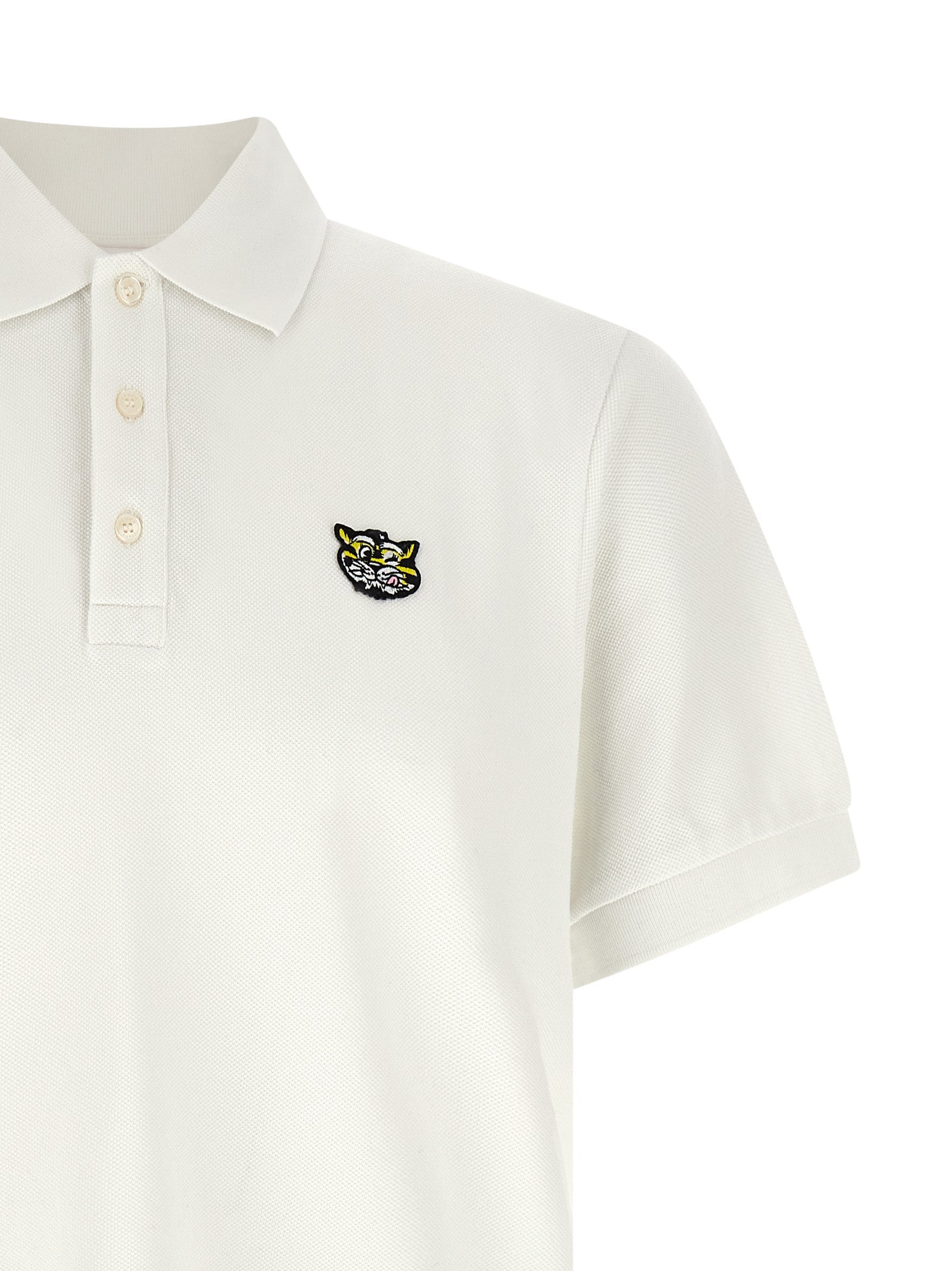 Kenzo White Cotton Polo Shirt Kenzo