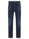 Dsquared² Blue Cotton Straight-Leg Jeans