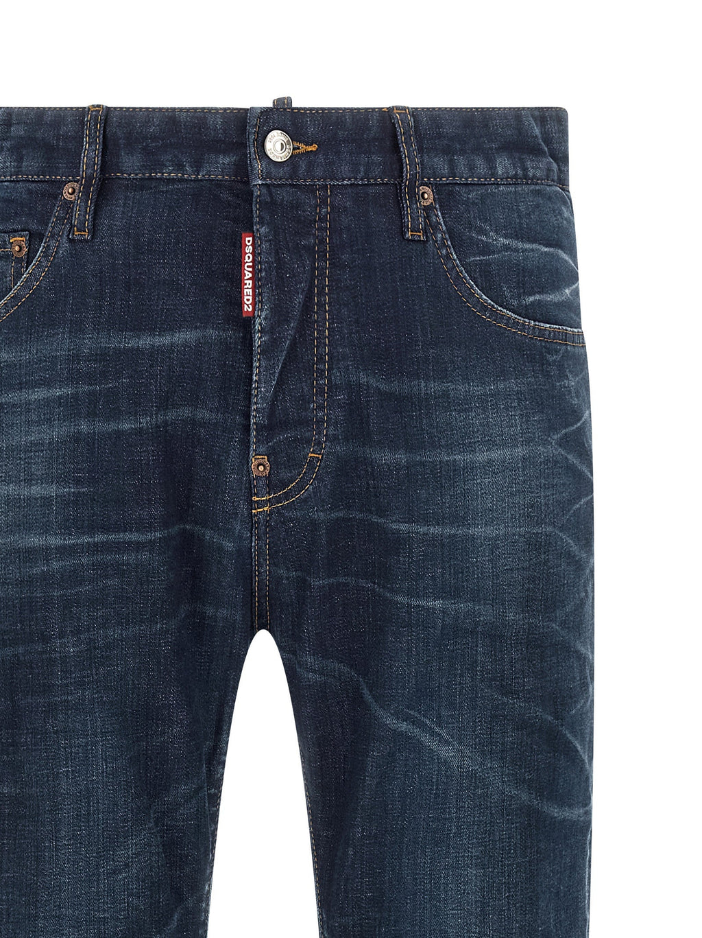 Dsquared² Blue Cotton Straight-Leg Jeans