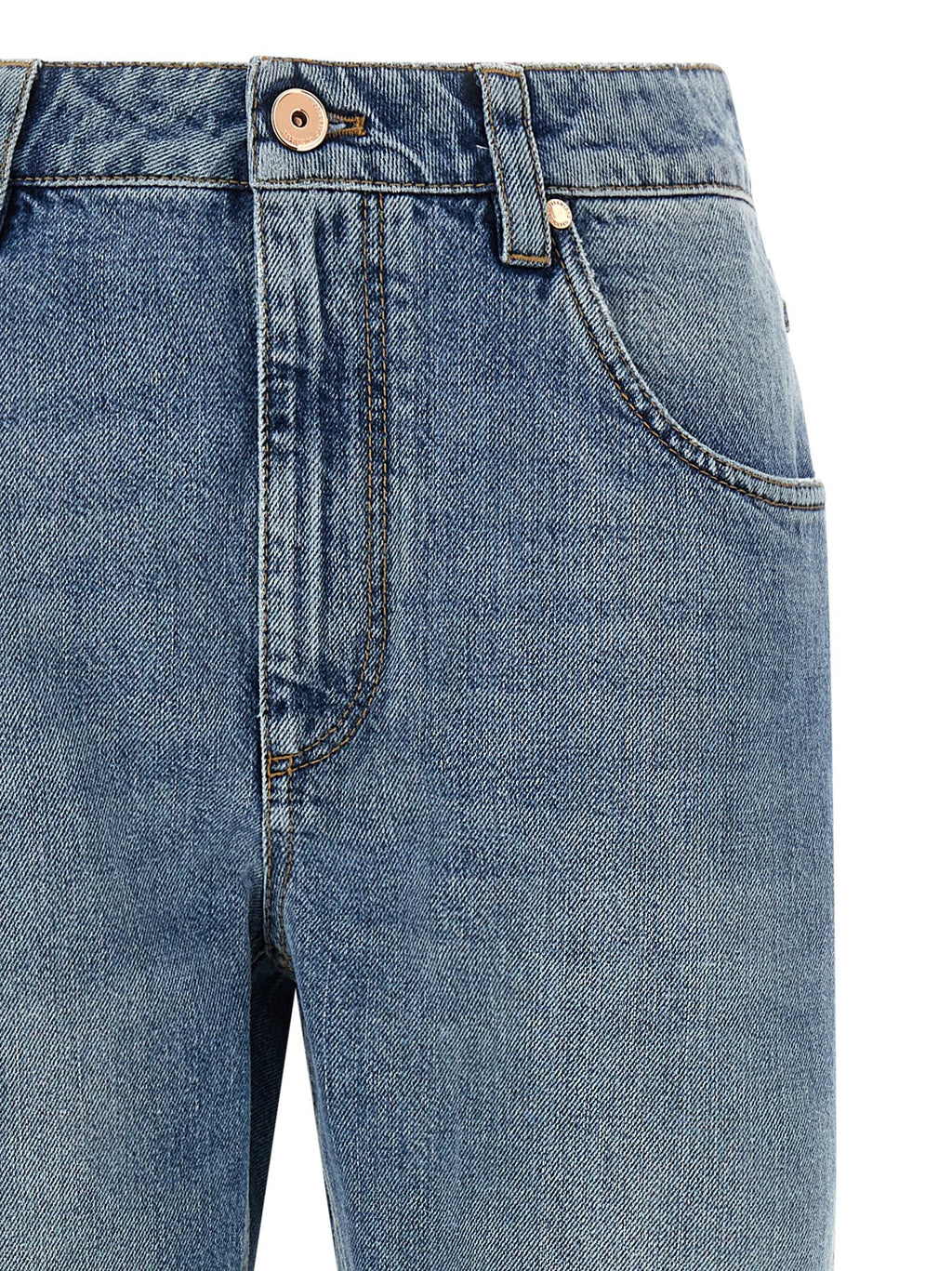 Brunello Cucinelli Blue Cotton Straight-Leg Jeans