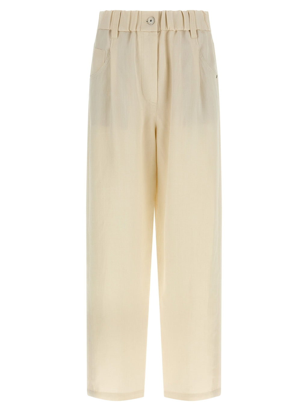 Brunello Cucinelli White Viscose Casual Pants