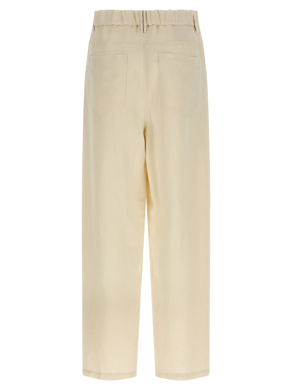Brunello Cucinelli White Viscose Casual Pants