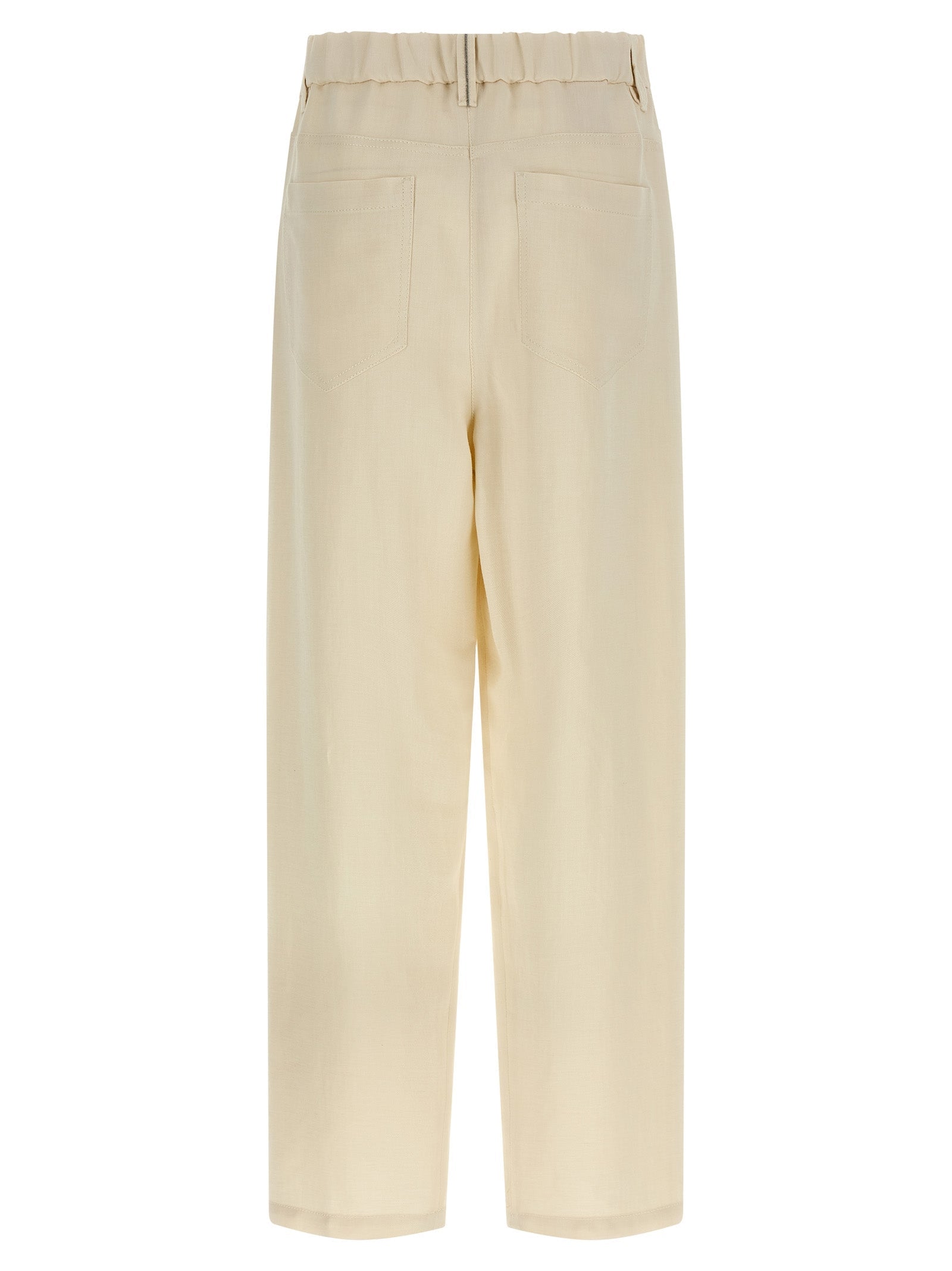 Brunello Cucinelli White Viscose Casual Pants