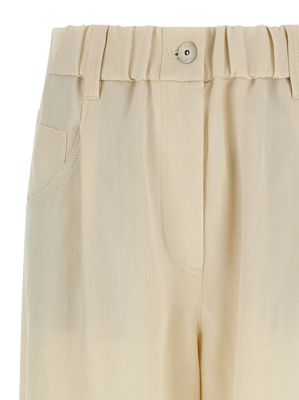 Brunello Cucinelli White Viscose Casual Pants