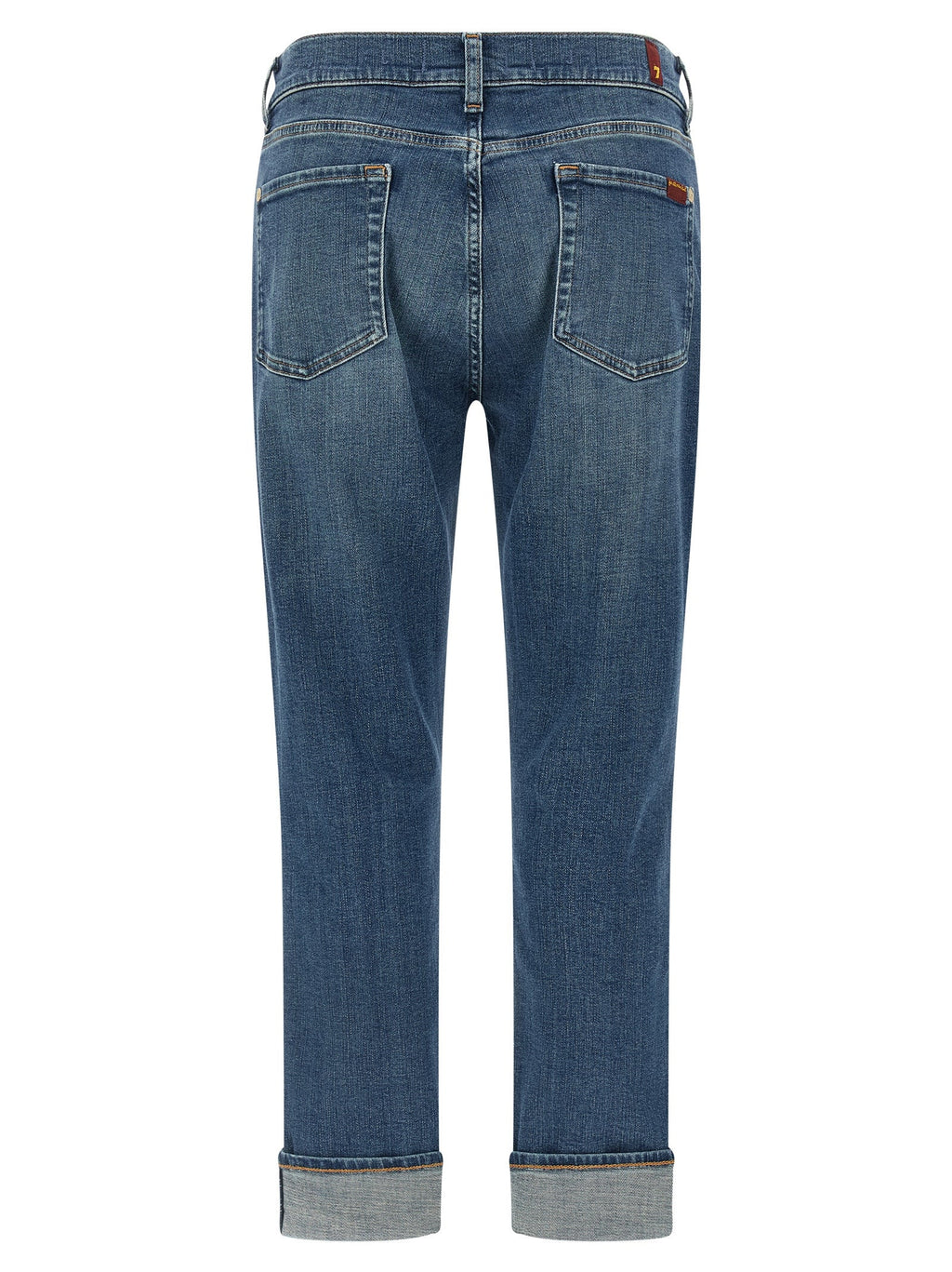 7 For All Mankind Blue Cotton Relaxed Fit Jeans