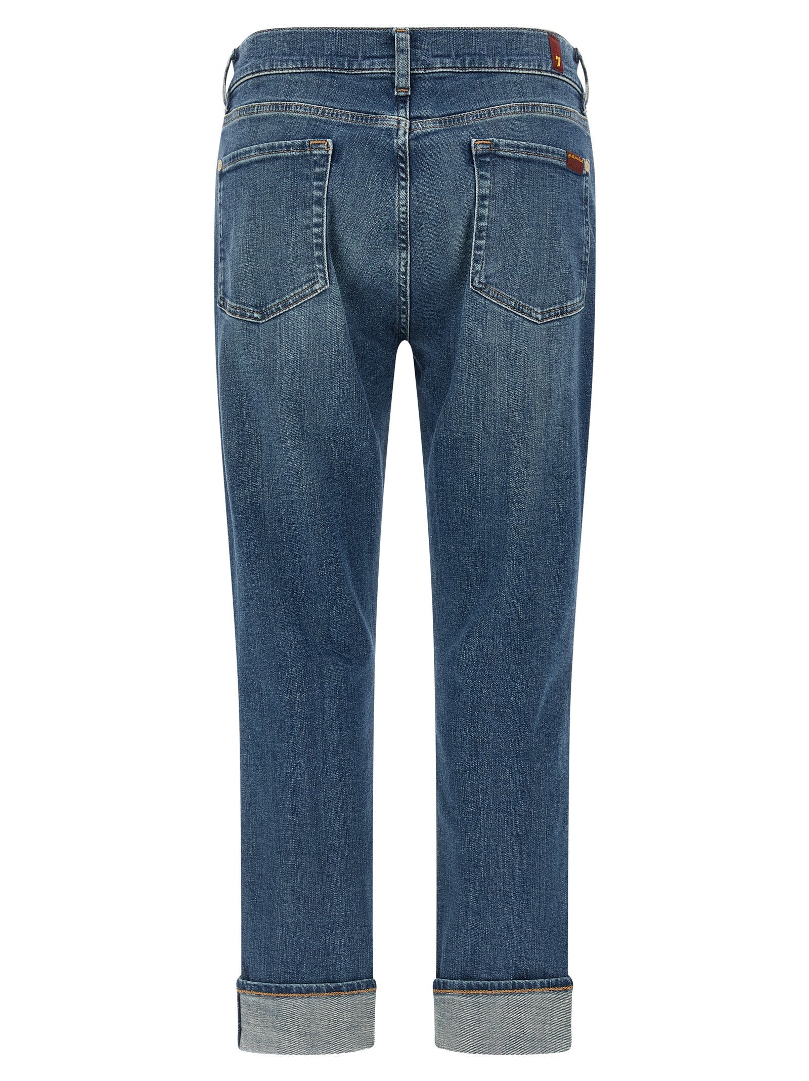 7 For All Mankind Blue Cotton Relaxed Fit Jeans