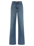 7 For All Mankind Blue Cotton Straight-Leg Jeans