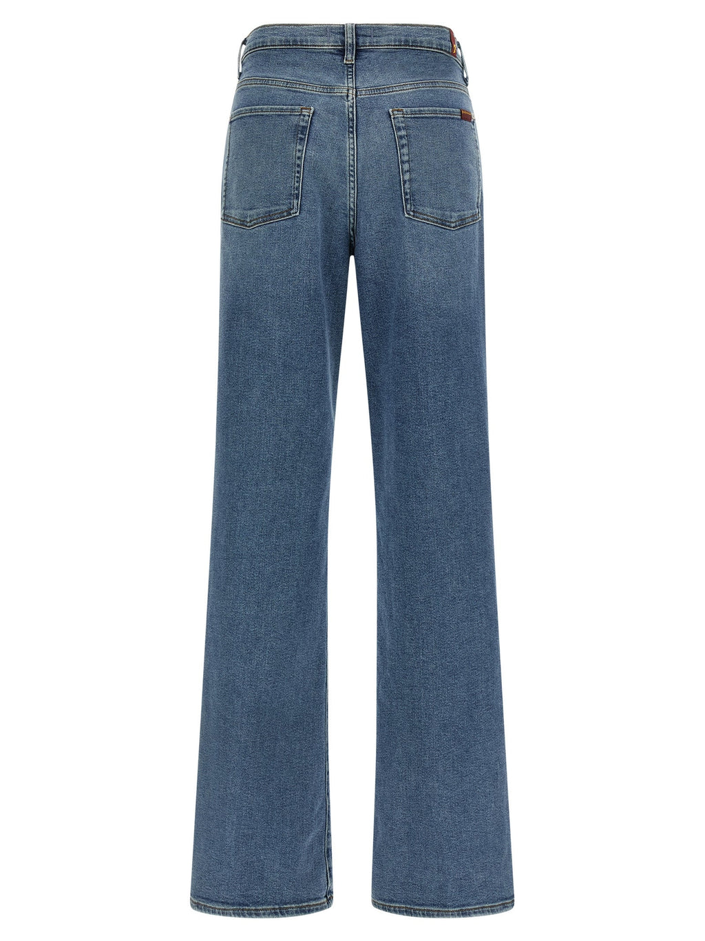 7 For All Mankind Blue Cotton Straight-Leg Jeans