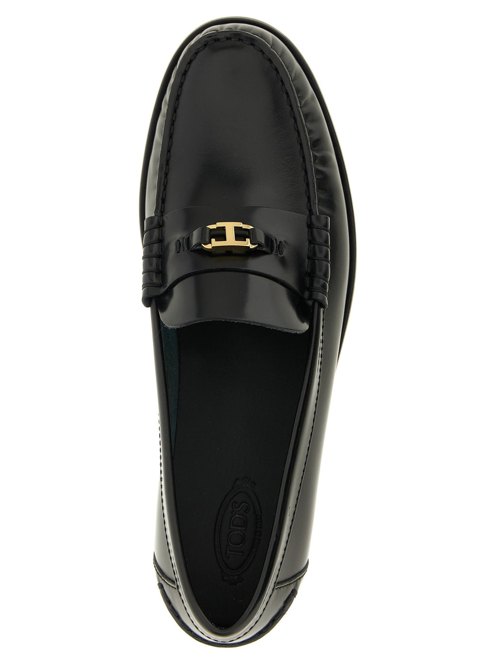Tod's Black Calfskin Slip-On Loafers