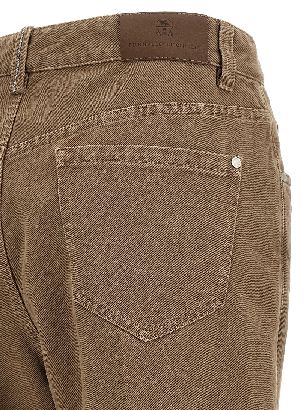 Brunello Cucinelli Beige Cotton Straight-Leg Jeans