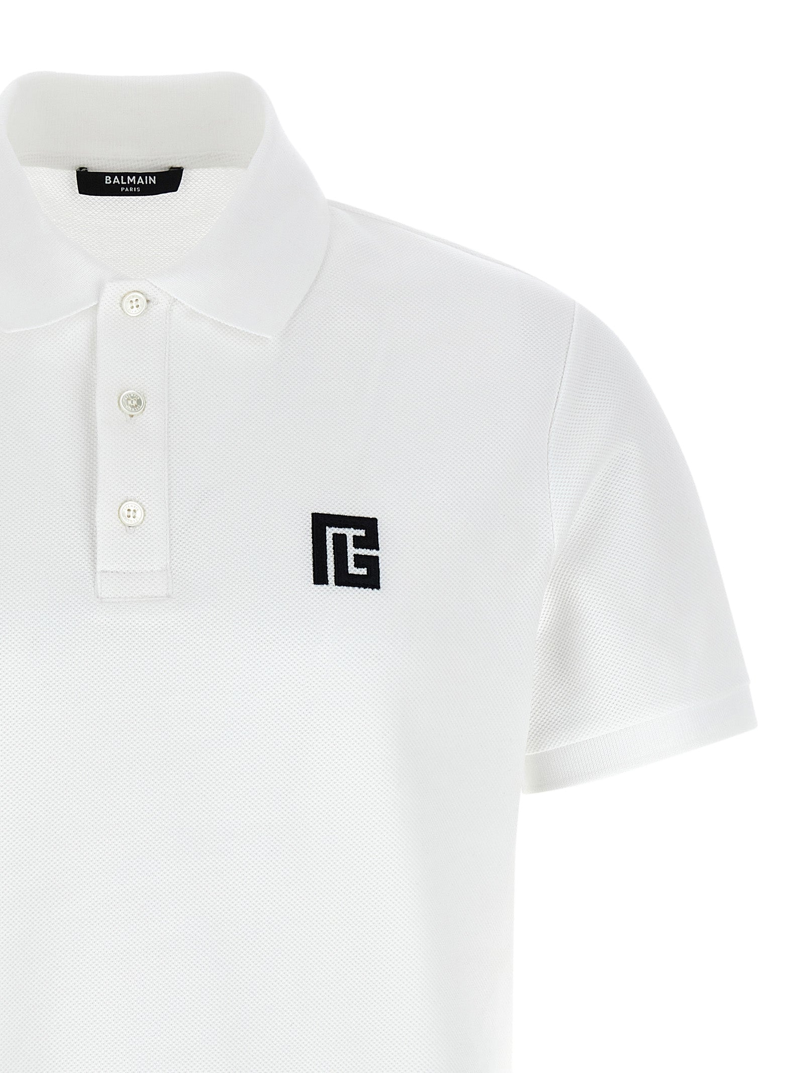 Balmain Bicolor Cotton Polo Shirt