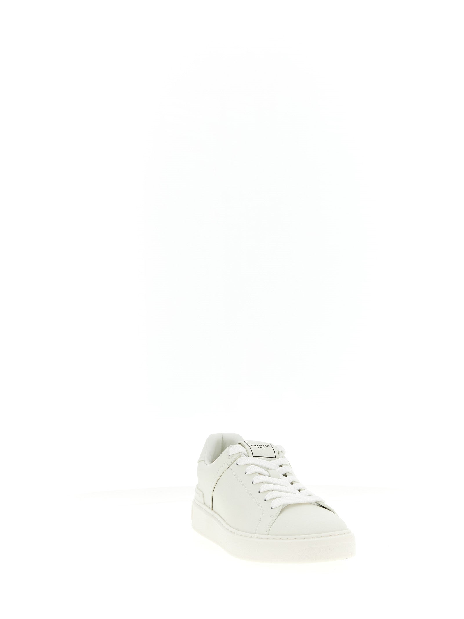 Balmain White Calfskin Sneakers