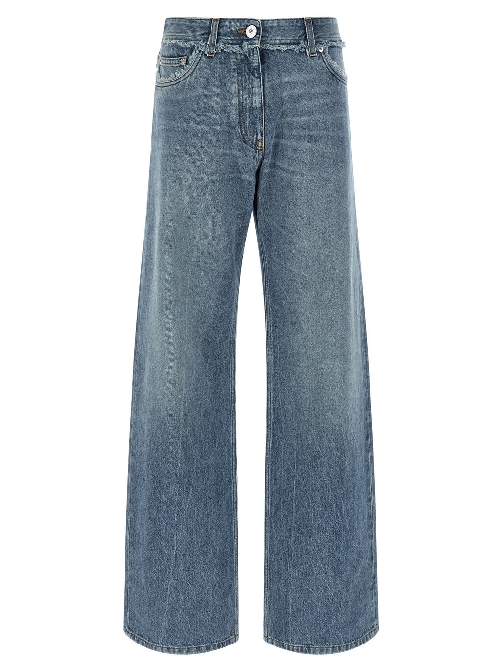 Versace Blue Cotton Boyfriend Jeans