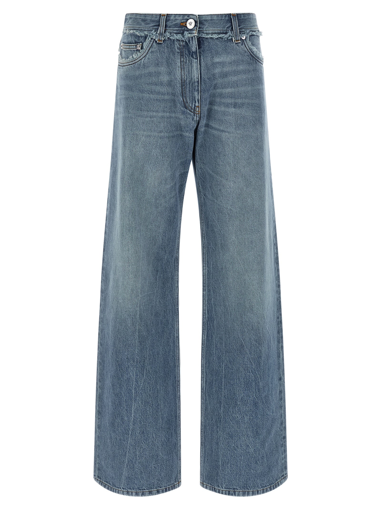 Versace Blue Cotton Boyfriend Jeans