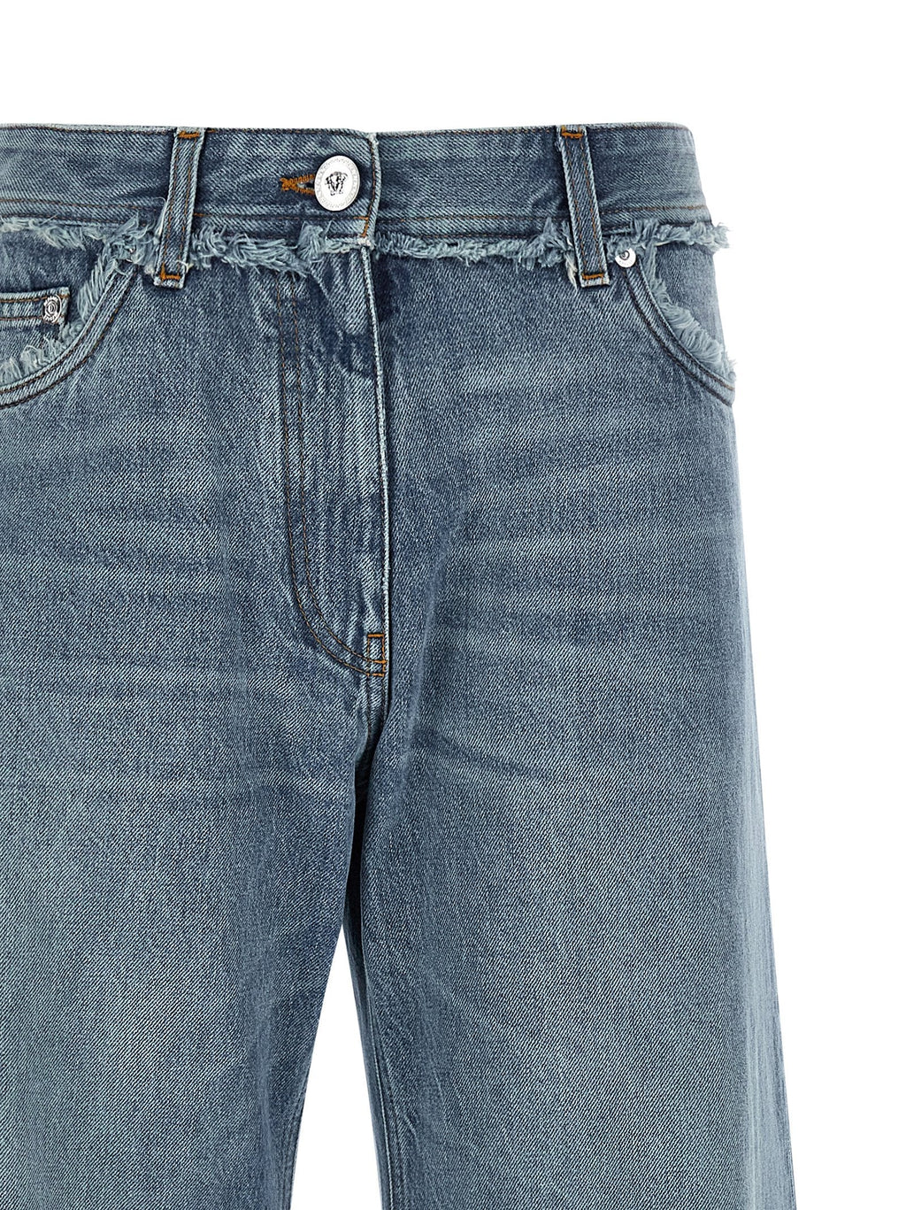 Versace Blue Cotton Boyfriend Jeans